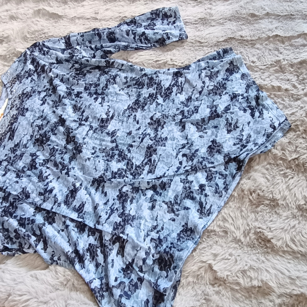 Ruby Rd. Blue And Black Patterned Blouse - image 2